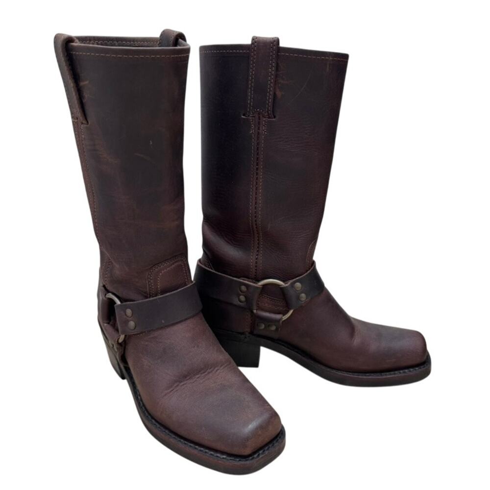 Frye Boots Harness 12R Womens Size 6.5 Brown Smoke